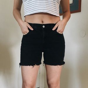 High Waisted Levi's Black Vintage Denim Shorts